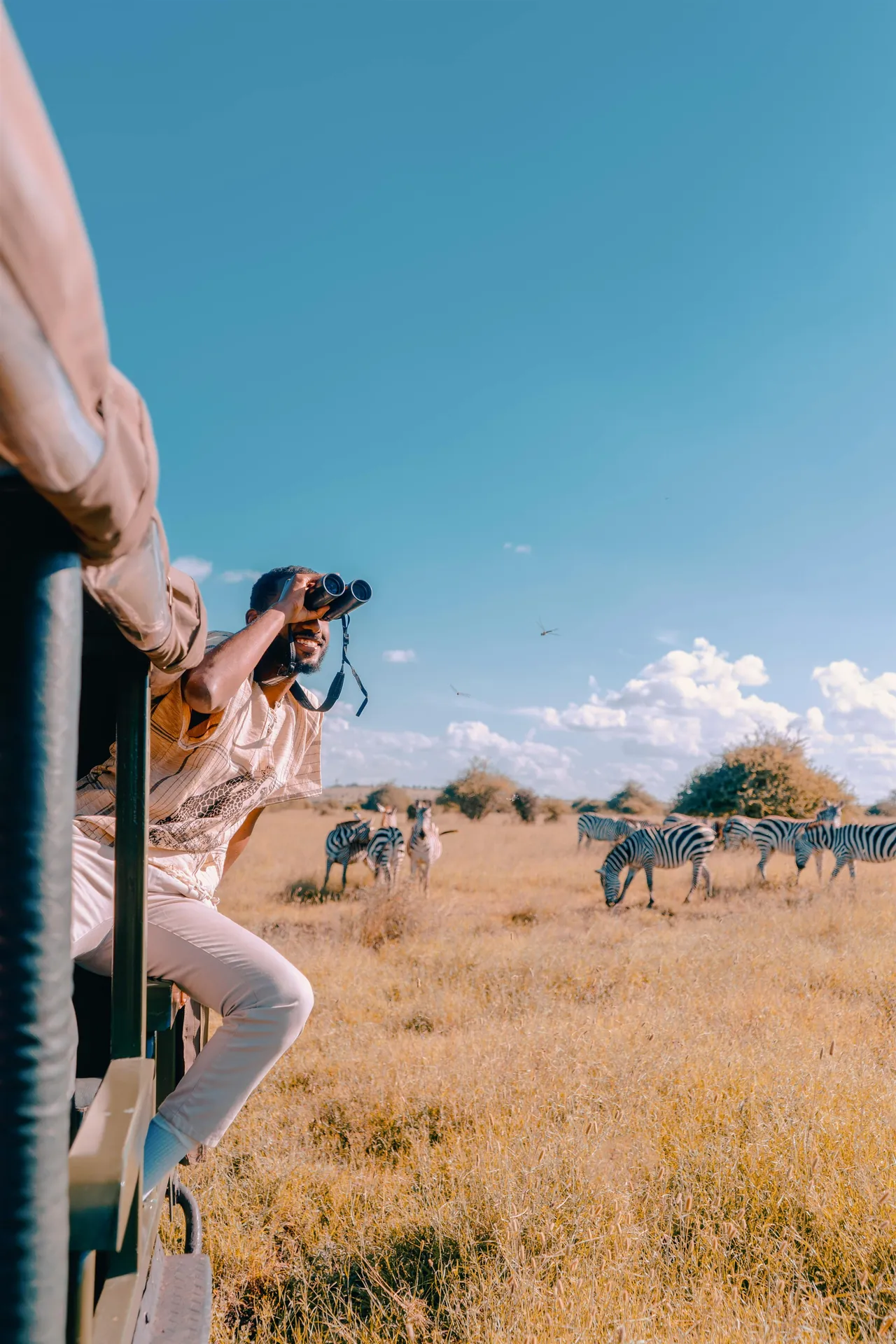 On safari, looking out across the bush